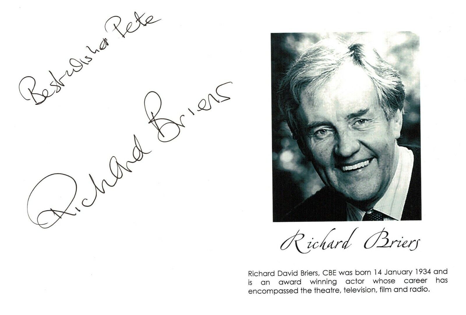 Richard Briers signed autograph cut! AMCo! 14781