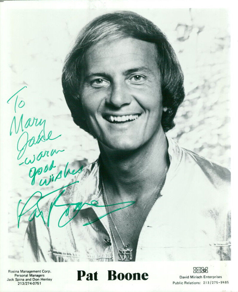 Pat Boone (Vintage, Inscribed) signed 8x10 Photo Poster painting COA