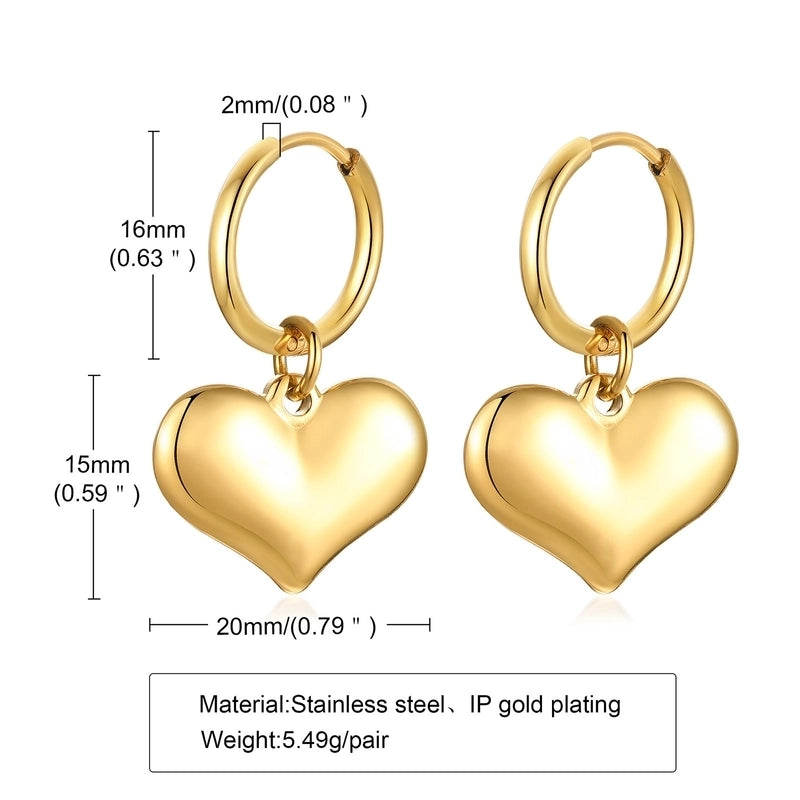 1 Pair Casual Minimalist Star Moon Heart Shape 304 Stainless Steel Drop Earrings