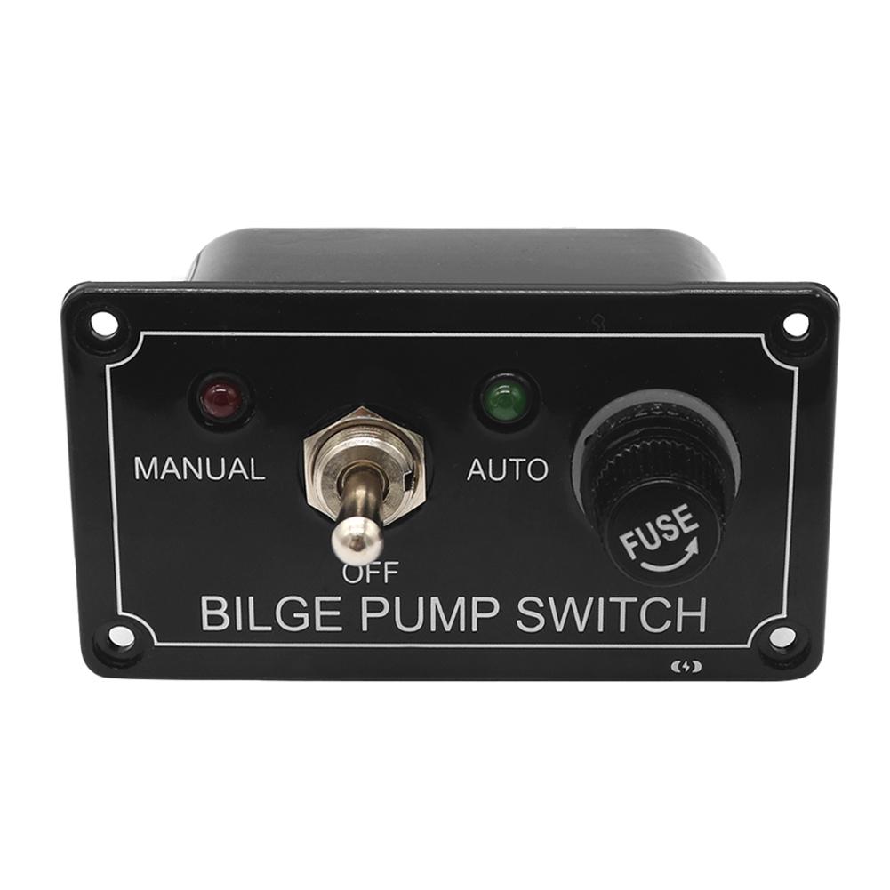

3 Way DC 12V Fused Marine Bilge Pump Switch Panel with LED Indicator Light, 501 Original