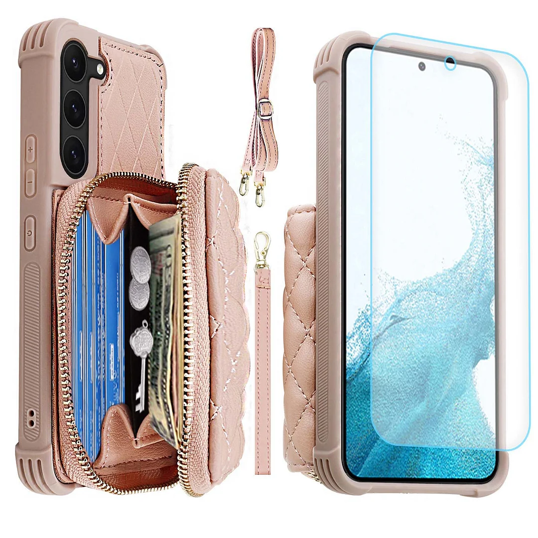 MONASAY Zipper Wallet Case for Galaxy S23+ Plus 5G