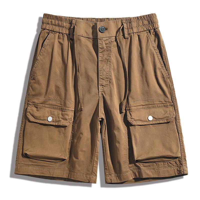 Men's Casual Outdoor Cotton Washed Multi-Pocket Loose Cargo Shorts