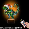 Acryl Weihnachten Dinosaurier doppelseitig - 5d DIY Bastellampe