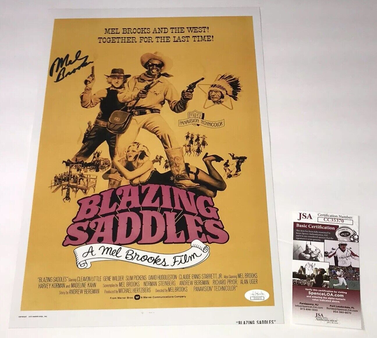 Mel Brooks BLAZING SADDLES Signed 11x17 Photo Poster painting JSA COA In Person Autograph