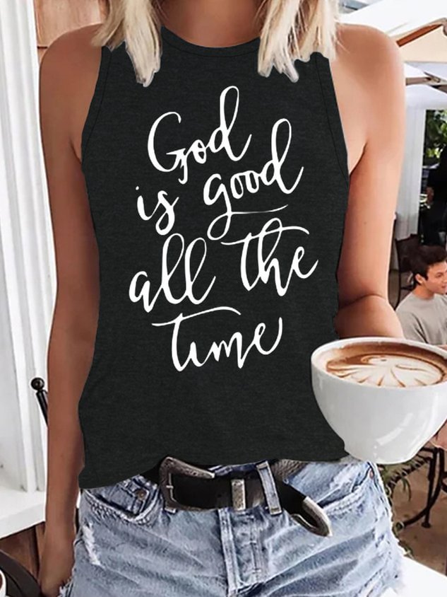 Women's God Is Good All The Time Casual Letter Knit