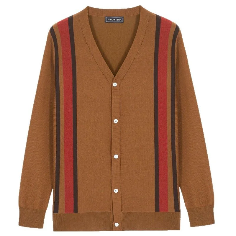 Uveng Uveng Men's New Spring Men's Knit Dress V-Neck Long Sleeve Sweater SY0126