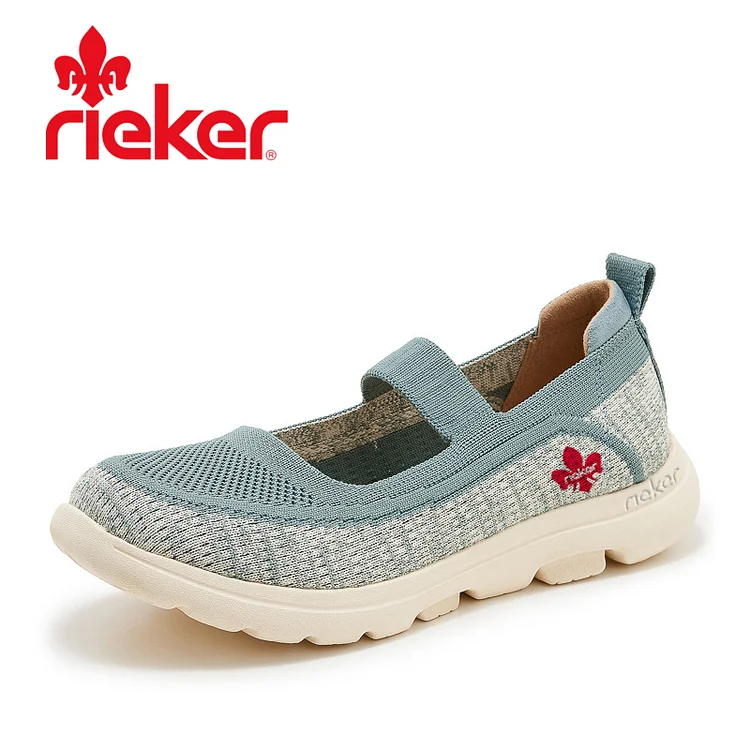 RIEKER®2025 nové protiskluzové létající tkané prodyšné jednoduché boty s kulatou špičkou