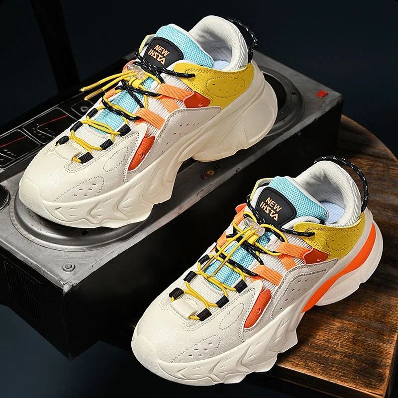 Unisex Spring Running Shoes Women Trend Chunky Sneakers Men Couples Platform Sport Shoes Mesh Walking Shoes  Zapatos De Hombre