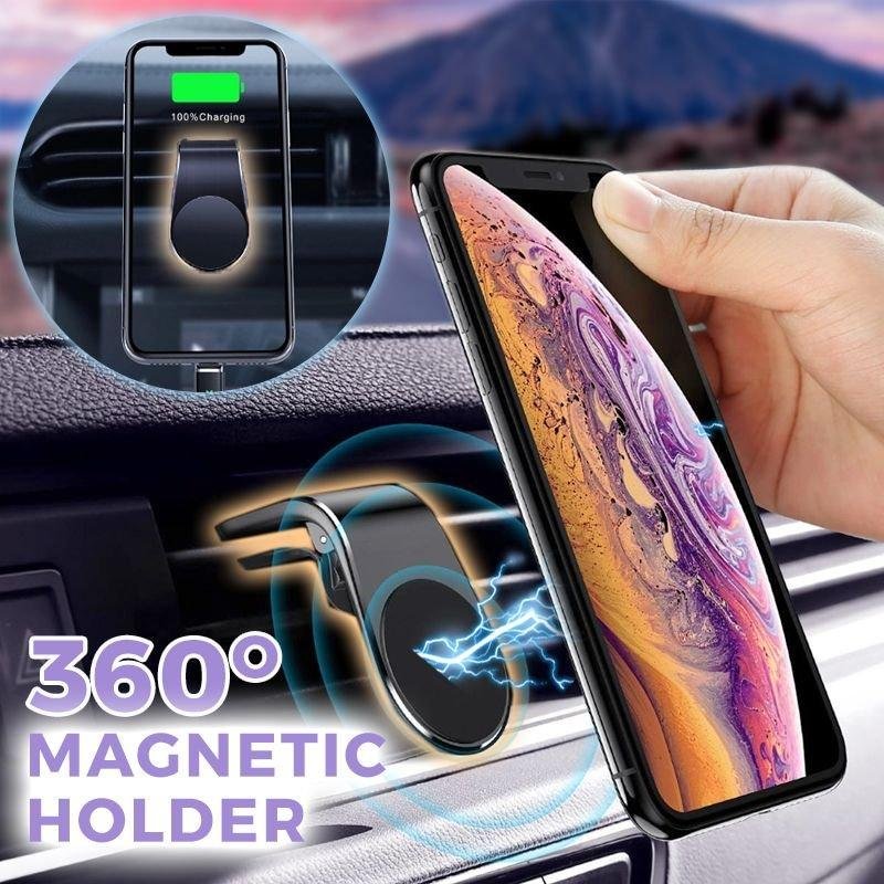 Hugoiio™ Maggy Universal L-Shape 360 Degrees Rotation Magnetic Car Phone Holder