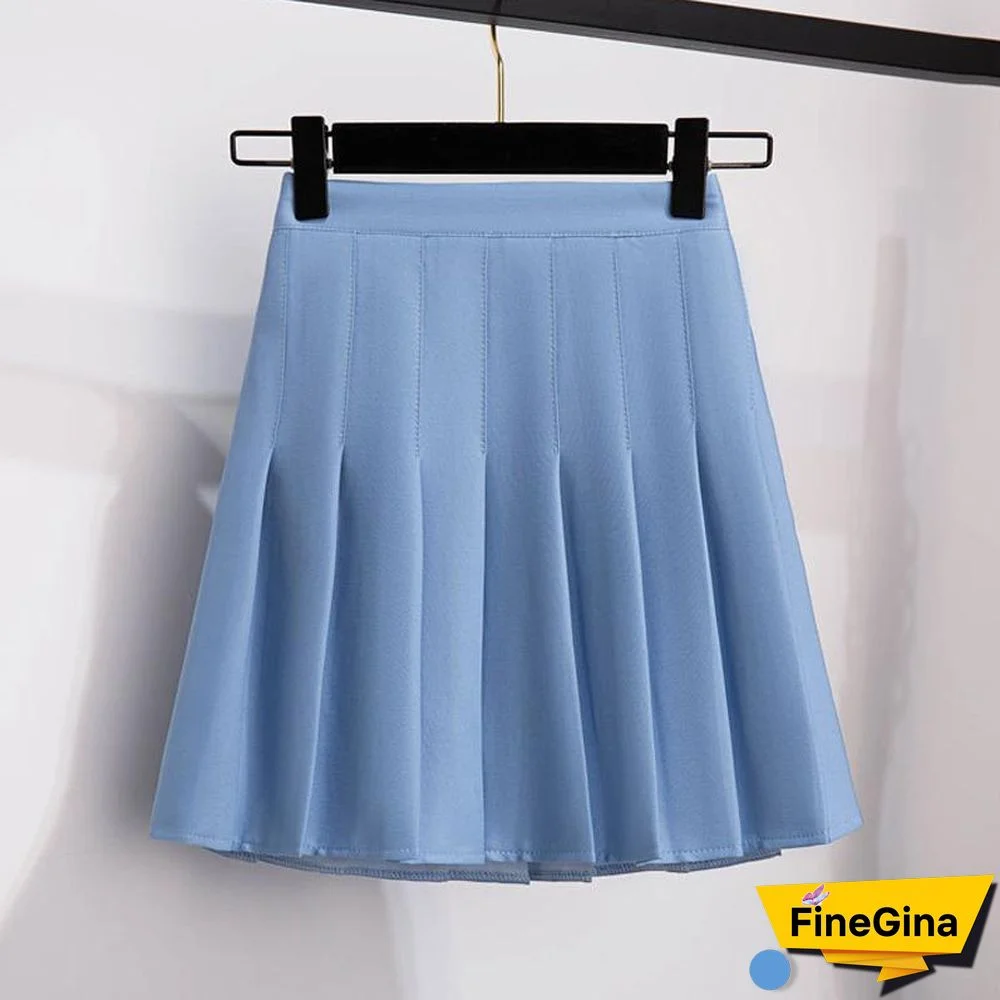 Square Collar Tee+Pleated Skirt P15458