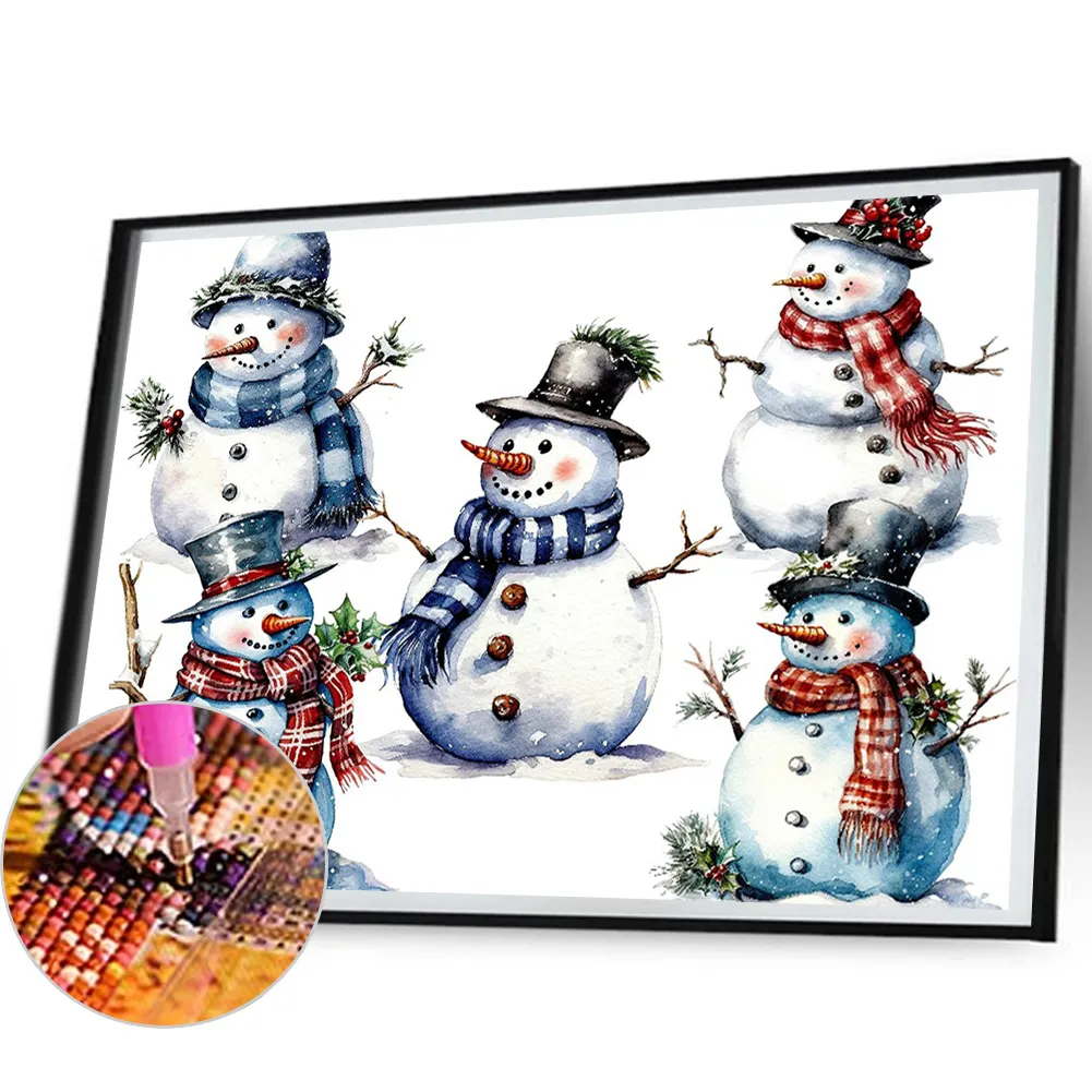 Full Round Diamond Painting 50*40cm - Christmas Snowman