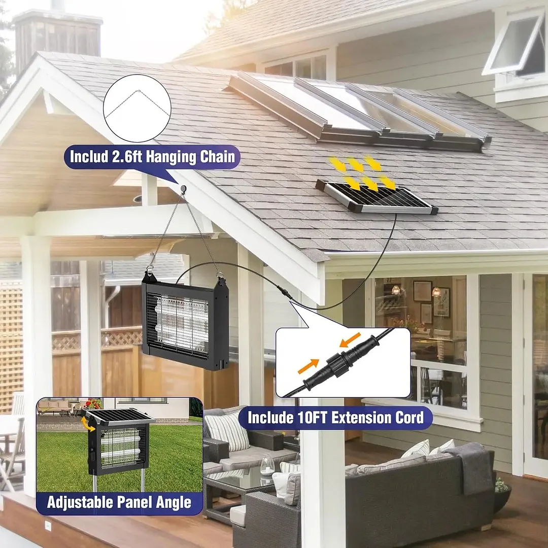 SolarZap Pro &ndash; Solar-Powered Waterproof Bug Zapper for Outdoor Mosquito & Insect Control