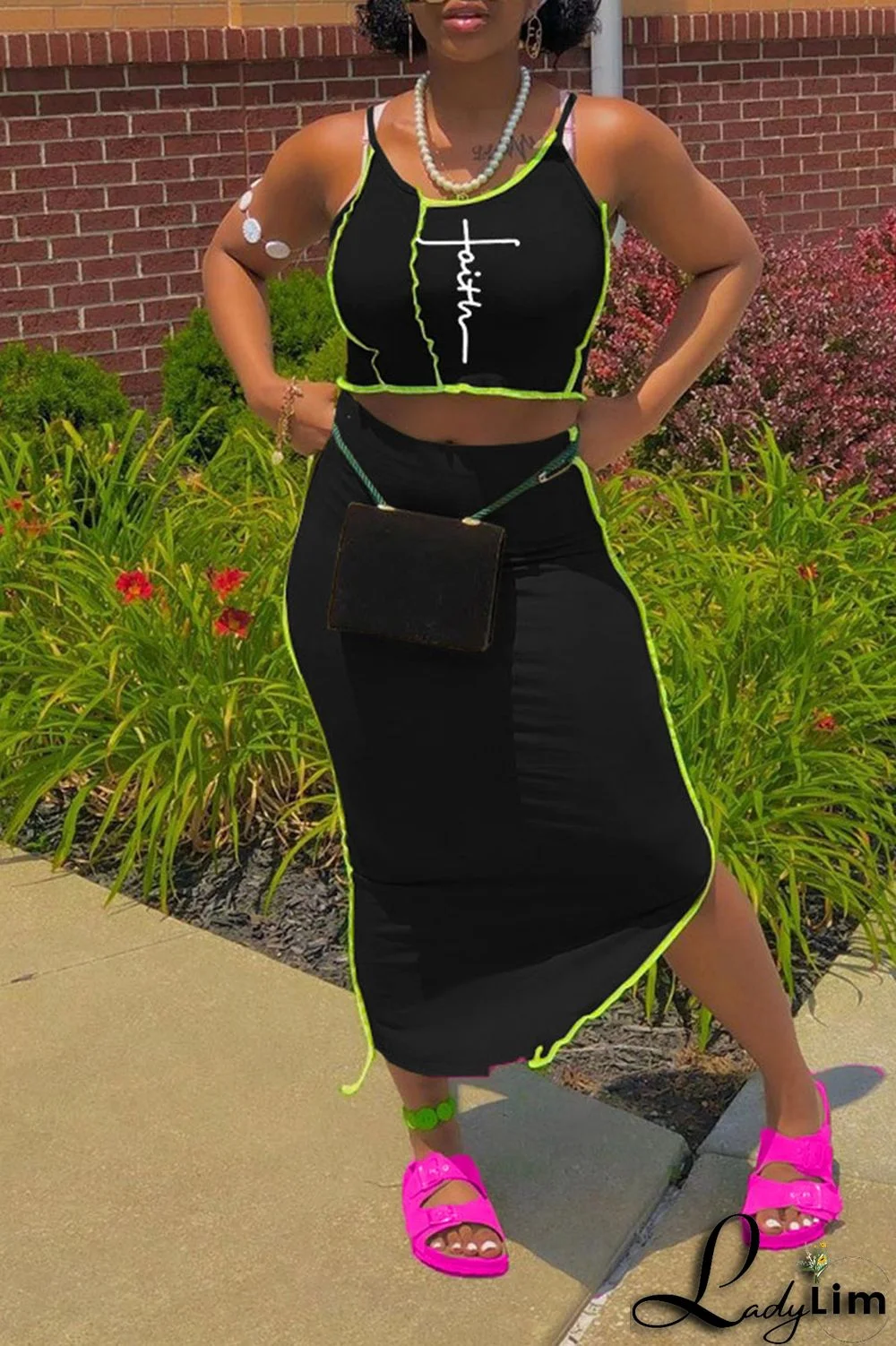 Burgundy Sexy Print Split Joint Asymmetrical Spaghetti Strap Sleeveless Two Pieces