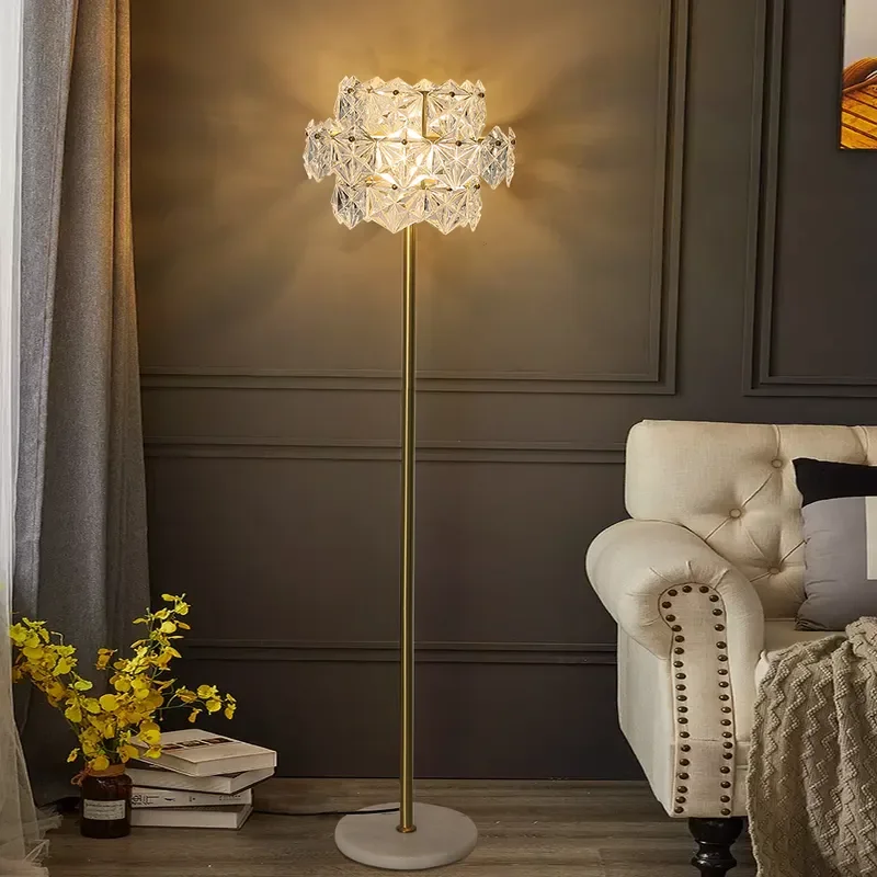 Glam Gold Plug-in Brass Floor Lamp  JOSENART Josenart