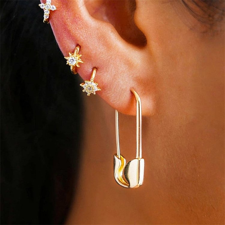 YOY-6YM Gold U-shaped Stud Earrings