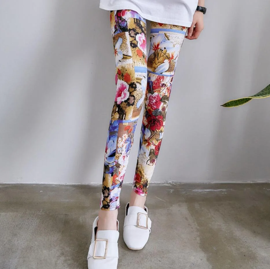 CUHAKCI Female Workout Slim High Waist Elastic Sexy Pants Women Leggings Print Stretchy Fitness Gym Leggins Trousers