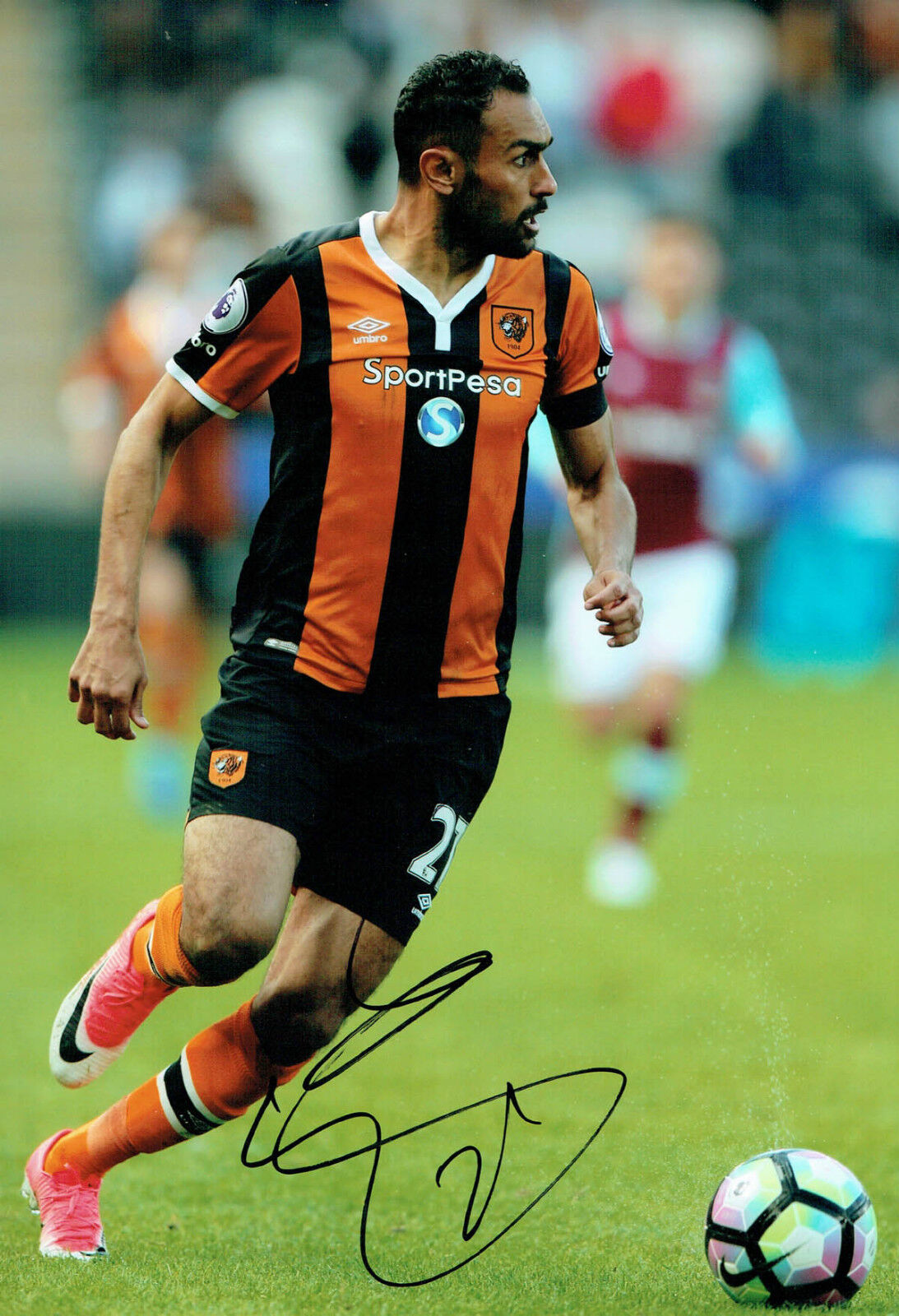 Ahmed ELMOHAMADY Signed Autograph 12x8 Football Hull City Photo Poster painting A AFTAL COA