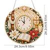 Acrylic Special Shape Xmas Cross Diamond Pearl Painting Clock Handicraft Hanging Kit