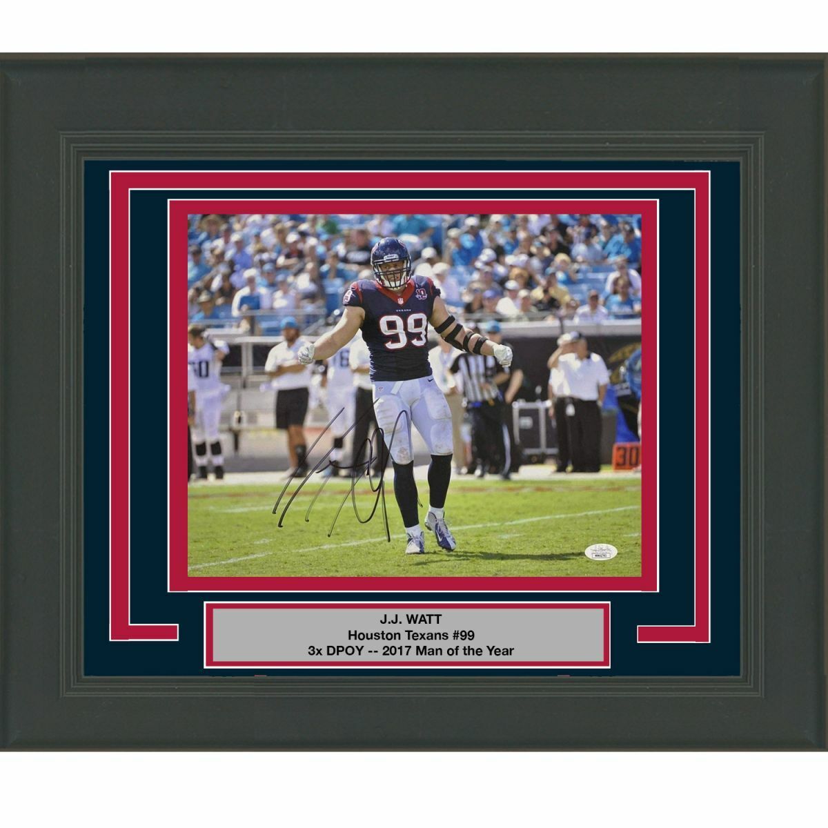 FRAMED Autographed/Signed JJ J.J. WATT Houston Texans 11x14 Photo Poster painting JSA COA Auto