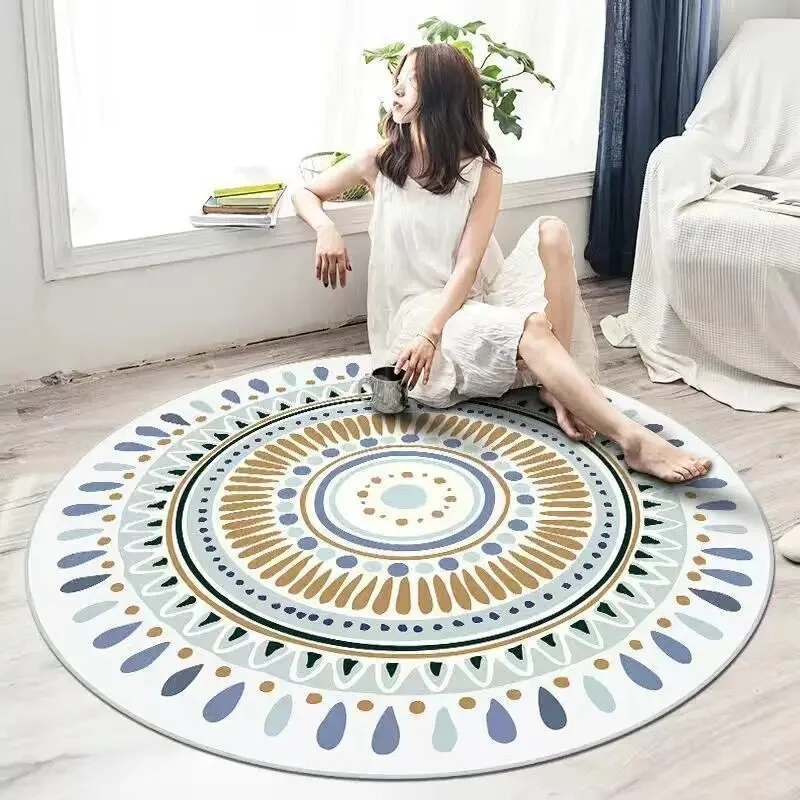 Athvotar Round Carpets Modern Living Room Sofa Coffee Table Rug Simplicity Decoration Bedroom Carpet Kitchen Bathroom Non-slip Rugs