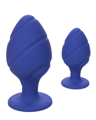 Pornhint Cheeky Probe: 2 Graduated Textured Silicone Anal Plugs - Blue