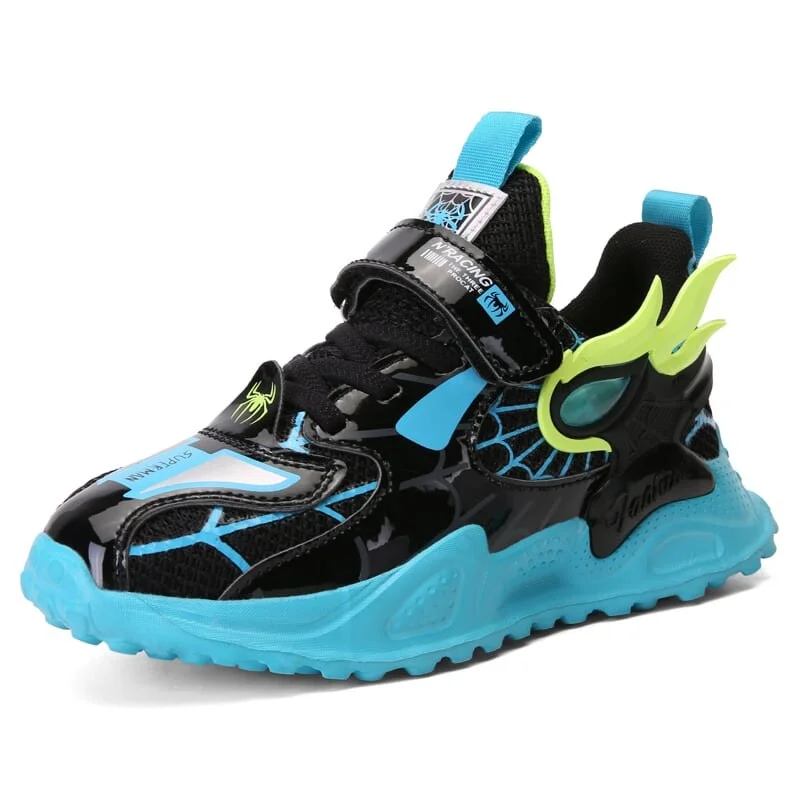 MWY Flame Boys Girls Mecha Cartoons Sneakers Kids Shoes Sports Shoes Leather Waterproof Lightweight Children Casual Walking Shoe