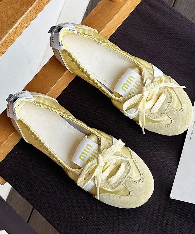 Casual Comfy Blue Flat Shoes Splicing Lace Up