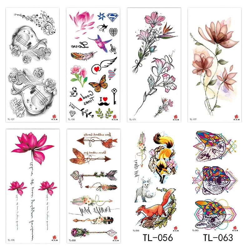 Flower animal totem romantic beautiful bird fragrance waterproof lasting men and women personality temporary tattoo stickers