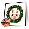 5D DIY Full Round Drill Diamond Painting Critter Wreath Rabbit Home Decor