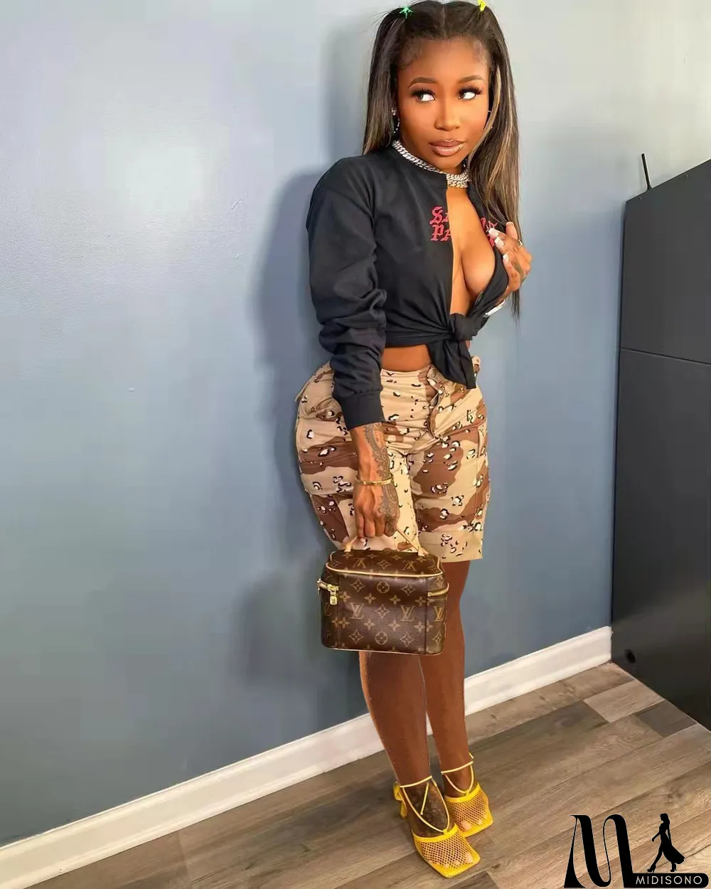 MidiSono - Summer Women's Camo Cargo Shorts