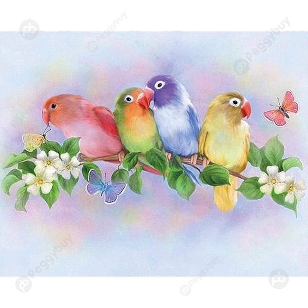 Standing Branch Bird - Special Shaped Diamond Painting - 25*30CM