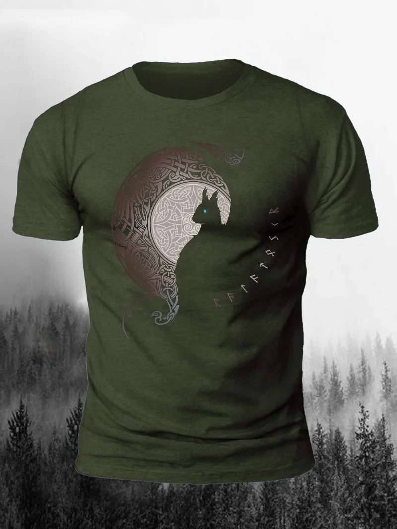 Viking bunny clashing totems Print Short Sleeve Men's T-Shirt in  mildstyles