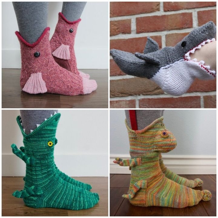 Knit Crocodile Socks - vzzhome