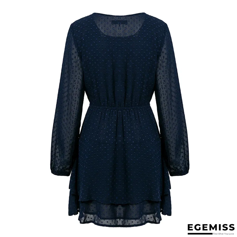 Casual Elegant Long Sleeve Polka Dot Dress | EGEMISS