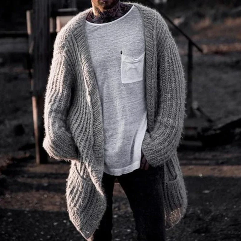Sukestyle Men's Thick Needle Cardigan Sweater Jacket