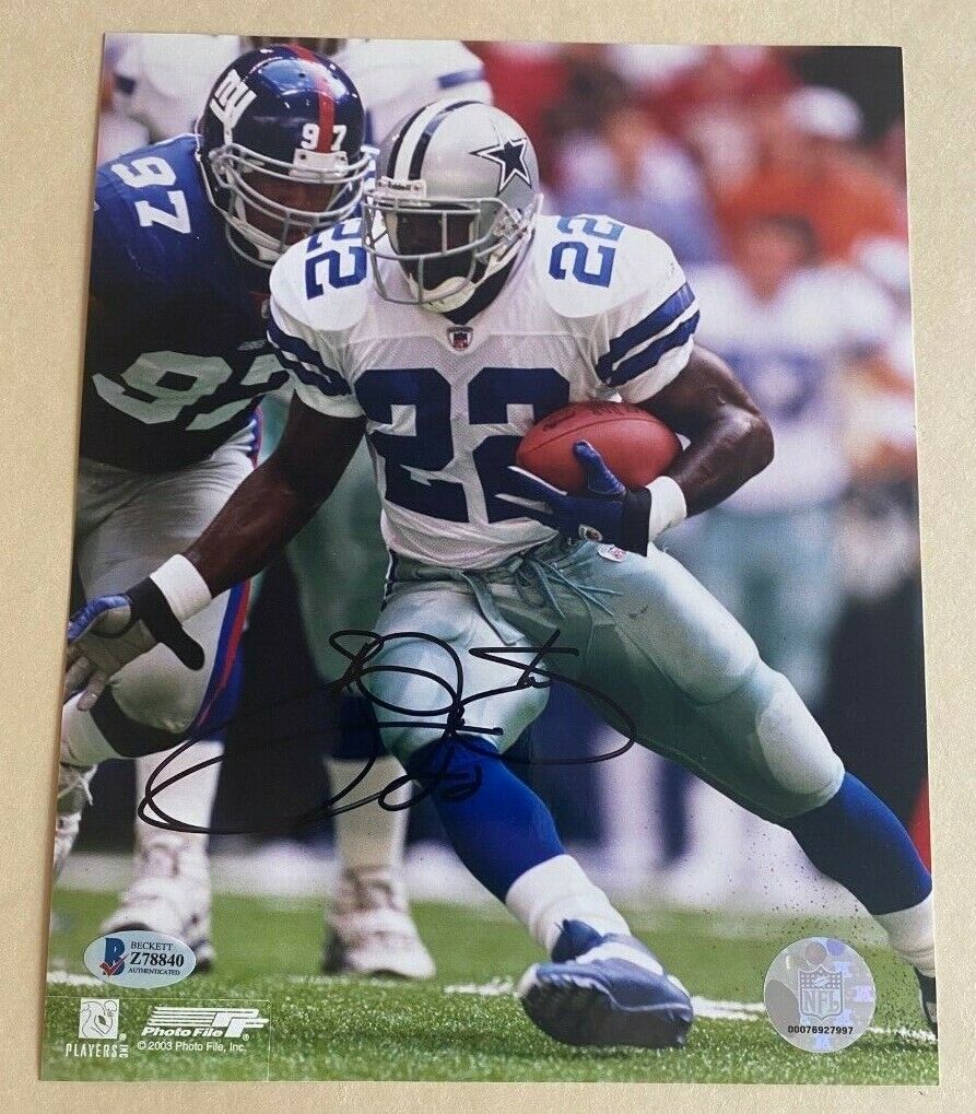 Emmitt Smith signed autographed 8x10 Photo Poster painting Dallas Cowboys Hall of Fame COA