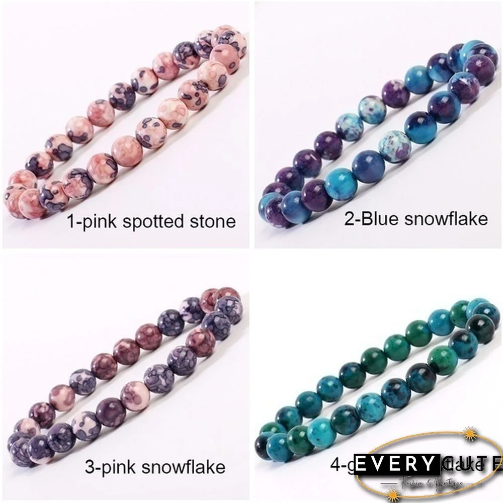 Natural Gemstone Round Beads 8mm Bracelets Apatite / Agate /amethyst /watermelon /Rose Quartz /Morgan Stone/malachite/Tiger Eye Fashion Bracelet 75 Styles