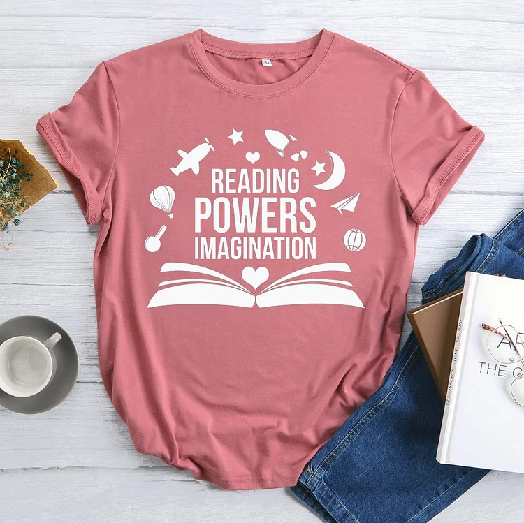 Reading Powers Imagination T-shirt Tee-03093