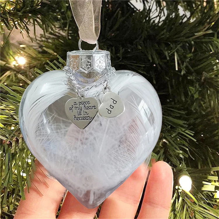Heart Feather Ball Ornament A Piece of My Heart Is in Heaven Memorial Gifts