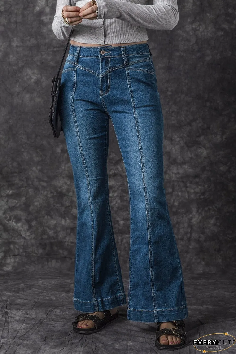 Trendy Flared Leg Jeans