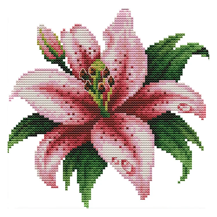 Bloom Lily - 14CT Stamped Cross Stitch(21*20cm)