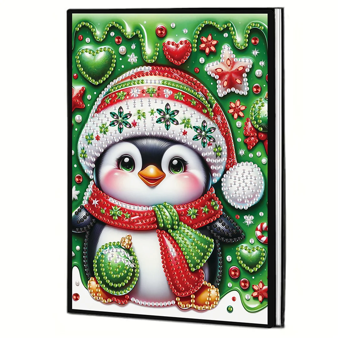 2pcs Christmas Partial DIY 50 Pages A5 Diamond Painting Notebook for Study Home