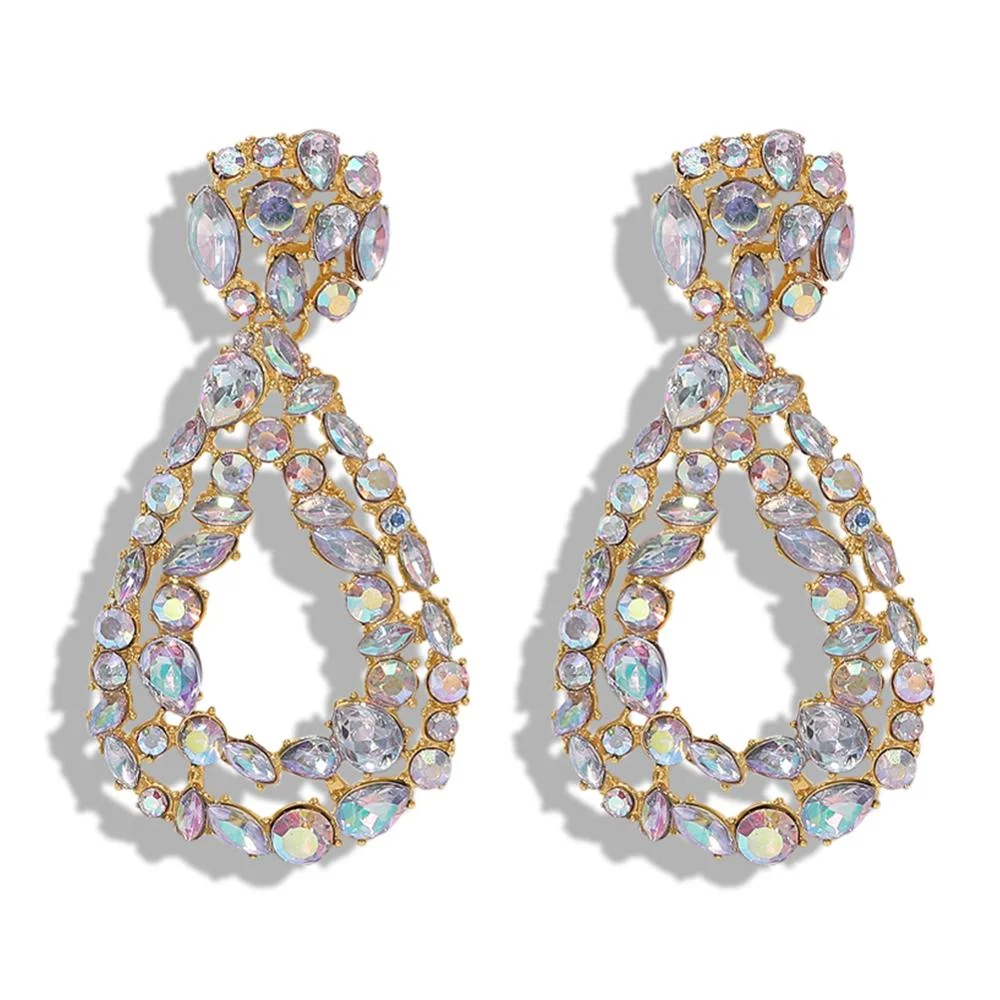 Dvacaman New Designs Crystal Square Drop Earrings for Women 2019 Fashion Rhinestone Statement Earrings Dangle Wedding Jewelry