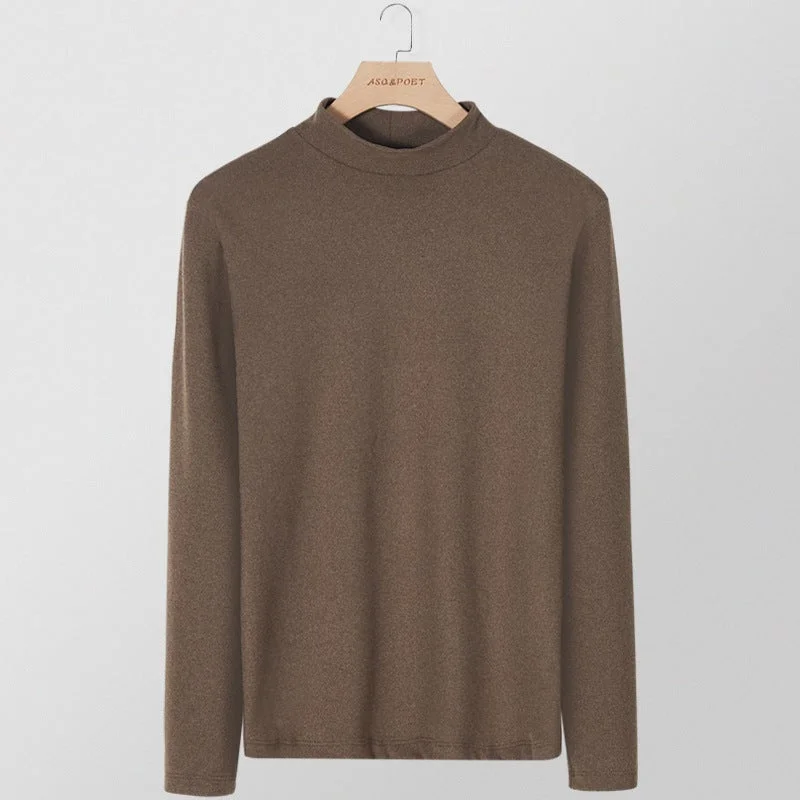 Men's High-quality Velvet Half High Neck Warm Bottoming Shirt