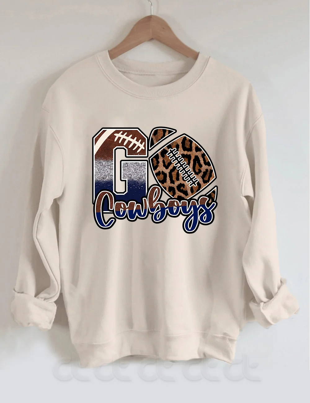 Go Cowboys Leopard Football Sweatshirt