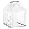 [US Local Warehouse] Acrylic Dog House Lockable Ventilated Modern Dogs Crate Clear Dog Playpen for Small and Medium Dogs Pets 24.02x15.75x23.62inch