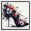 Black and Red High Heels Full Stamped Cross Stitch 11CT 3-Strand 40x40cm