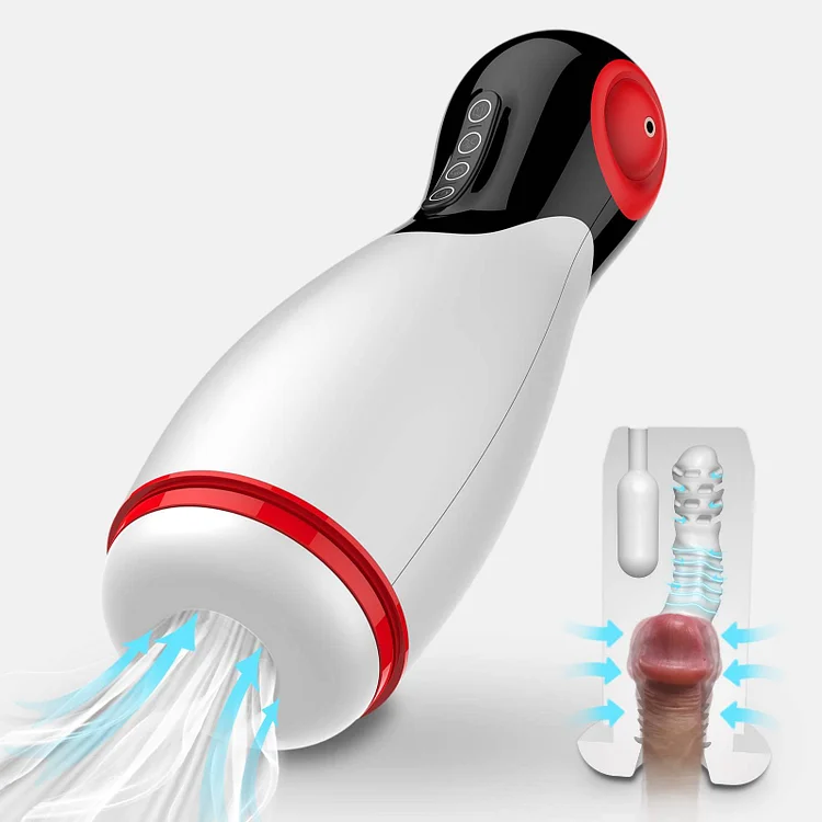 10 Vibrating Modes & 3 Sucking Clamping Modes Blowjob Masturbator