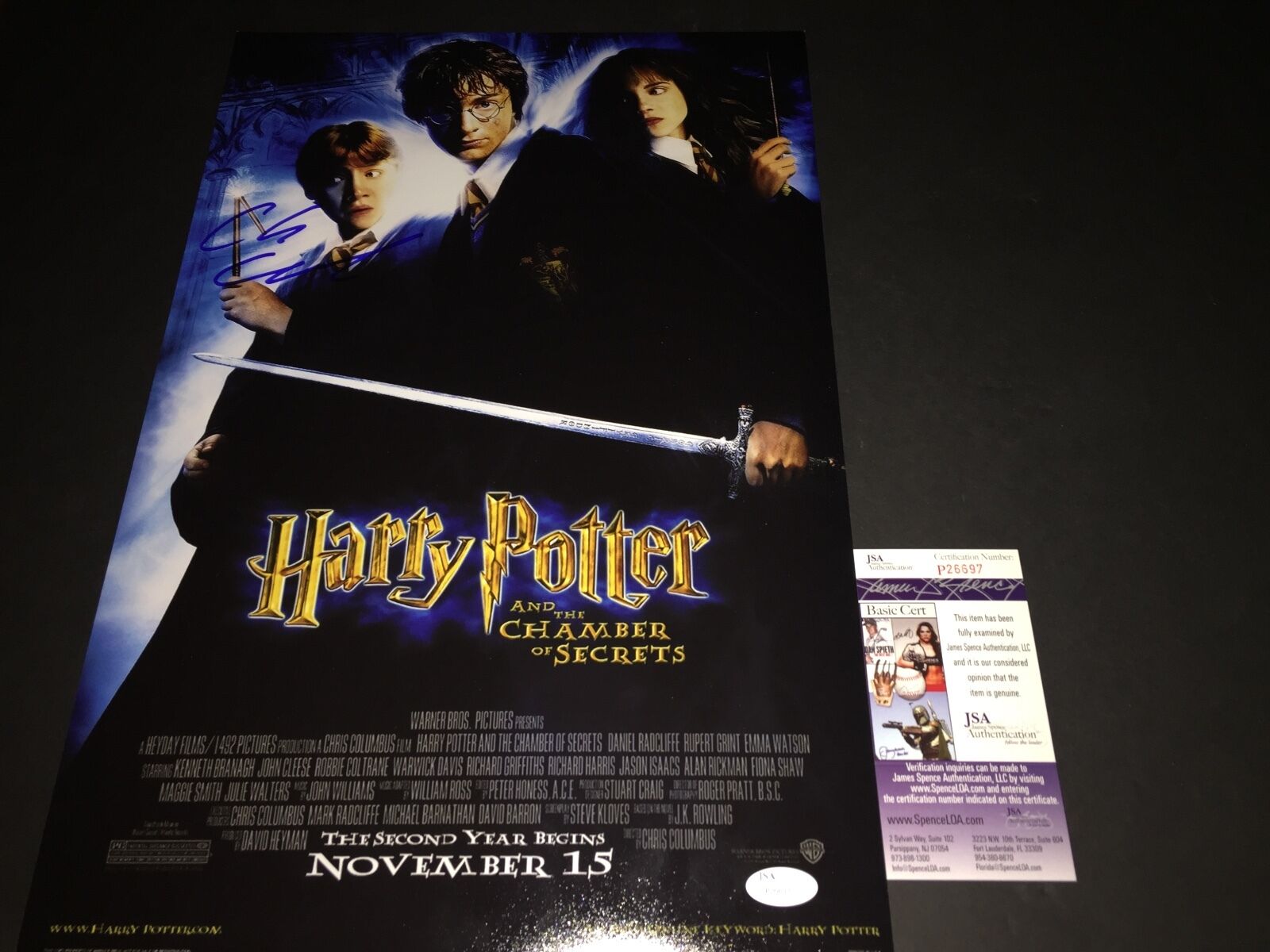 Chris Columbus Harry Potter Autographed Signed 12X18 Photo Poster painting JSA COA