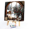 (US Only)Paint By Numbers Kit On Canvas DIY Oil Art Windowsill Picture Home Decor40x40cm